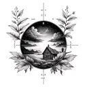 ⭐ Updated Tattoo Concept (with your exact coordinates)A 15–20 cm fine-line tattoo combining meaningful places, family  tattoo design idea