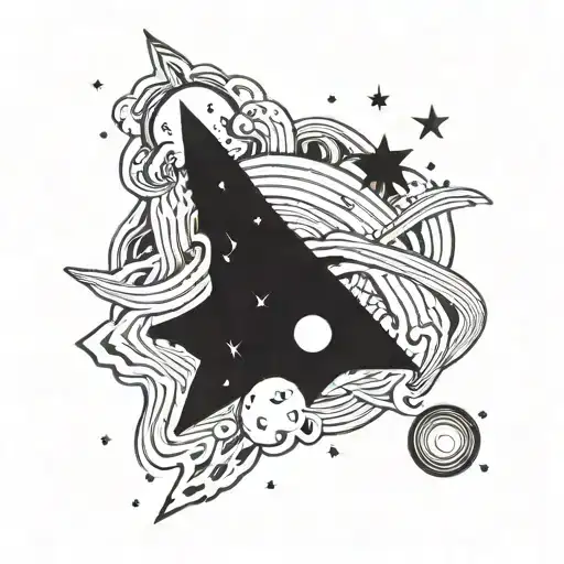 milky way with stars tattoo design idea