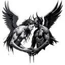 angel and devil tattoo design idea
