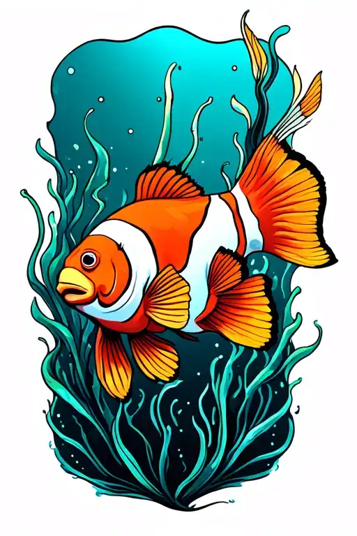 Clownfish tattoo design idea