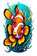 Clownfish tattoo design idea