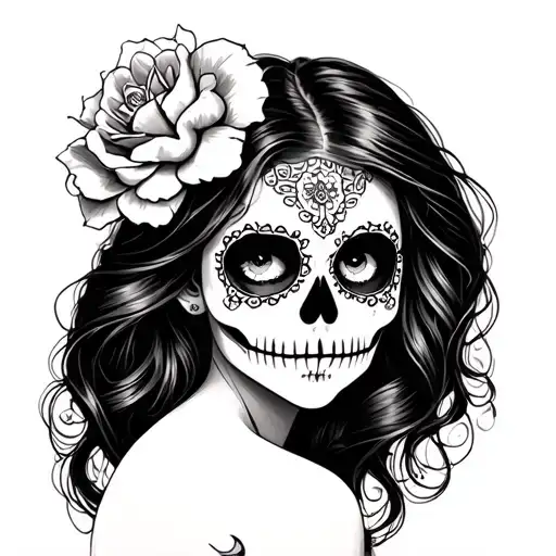 day of the dead girl tattoo design idea