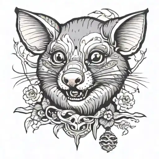 possum tattoo design idea