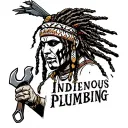 "Indigenous Plumbing " dreadlock painted face Native American plumber holding a wrench tattoo design idea