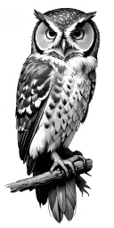 Owl perched tattoo design idea