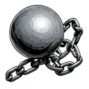 ball and chain tattoo design idea