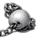 ball and chain tattoo design idea