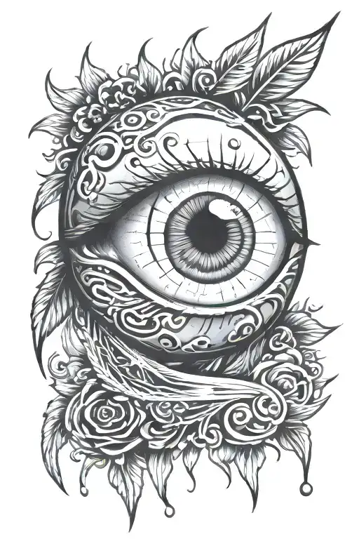 eyeball stabbed tattoo design idea