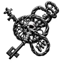 skeleton key quantum entanglement tattoo design idea