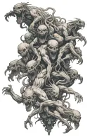 hundreds of souls escaping the pits of hell crawling over one another scratching their way out  tattoo design idea