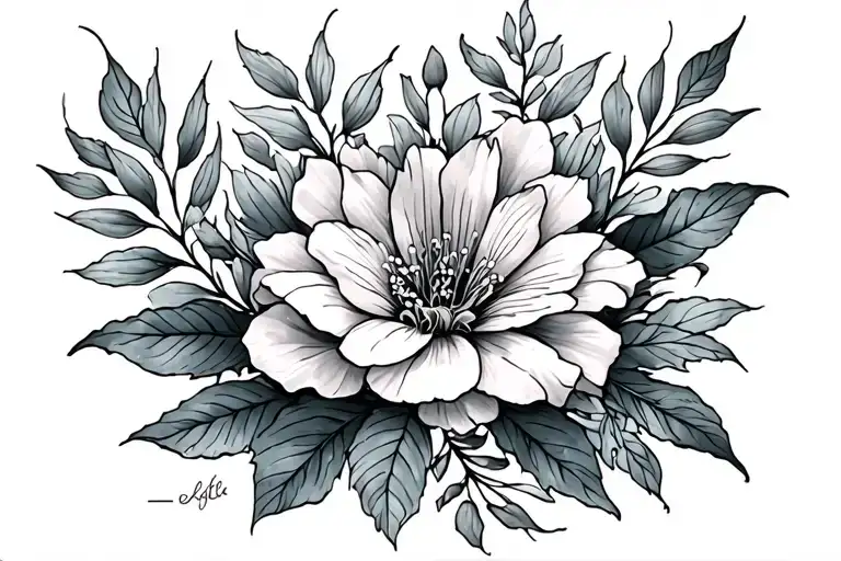 botanical tattoo design idea