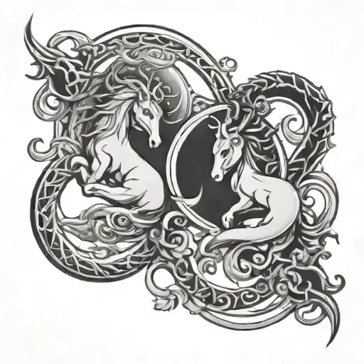 Capricorn And Libra tattoo design idea