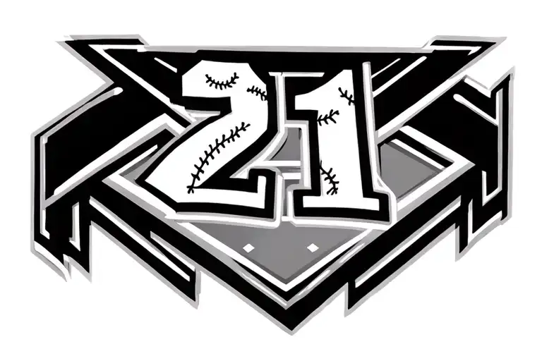 "21" baseball diamond tattoo design idea