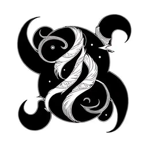 gemini aquarius zodiac sign tattoo design idea