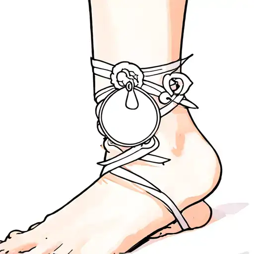 create a tattoo that wraps around the ankle based on the popular anime One piece. Inlucde the devil fruits that fluffy a tattoo design idea