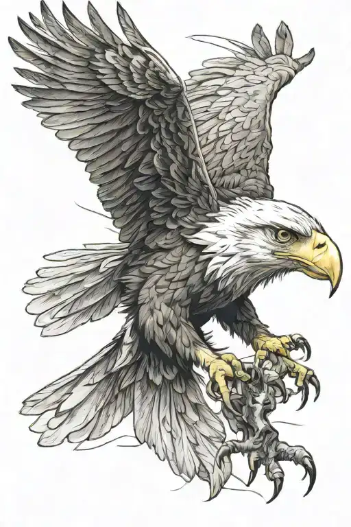 an eagle with a sharp beak and a terrible look tattoo design idea