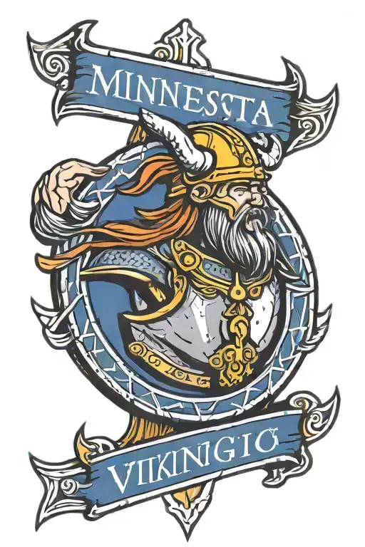 minnesota viking shield tattoo design idea