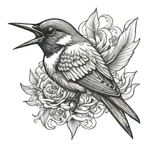 swallow bird tattoo design idea