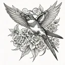 swallow bird tattoo design idea