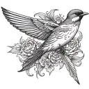 swallow bird tattoo design idea