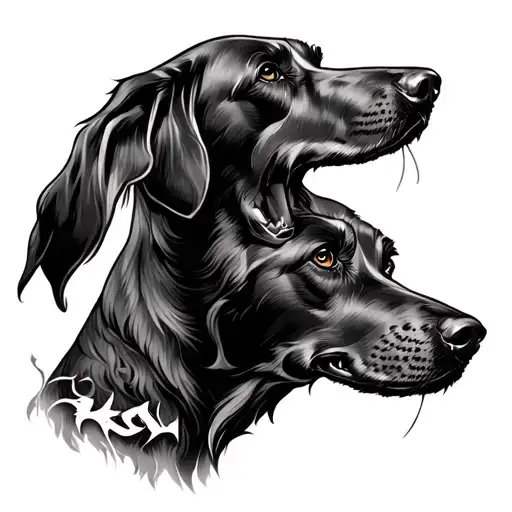 Tyler Childers Can I take my hounds to heaven vs hell tattoo design idea