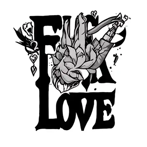 Fuck Love tattoo design idea