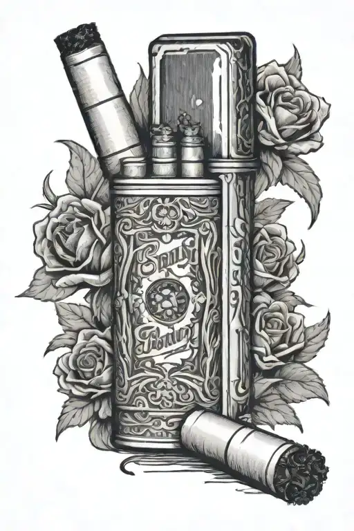a pack of cigarettes tattoo design idea