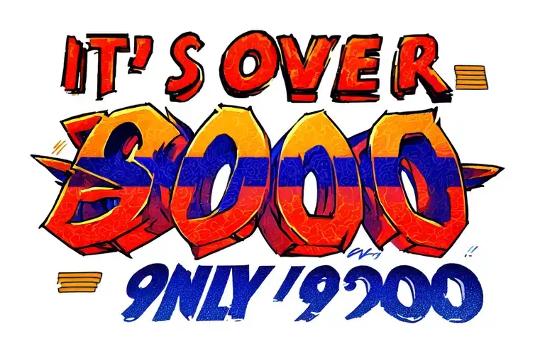 "Its over 9000" vegeta dragon ball only face tattoo design idea