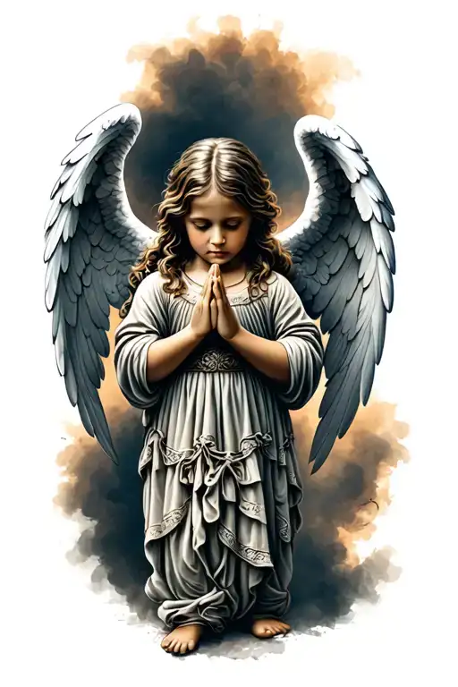 Angel Children Praying tattoo design idea