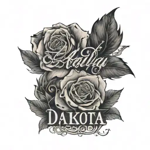 the names "Makayla" and "Dakota" tattoo design idea