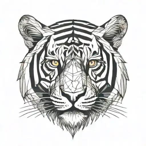 Tiger head tattoo design idea