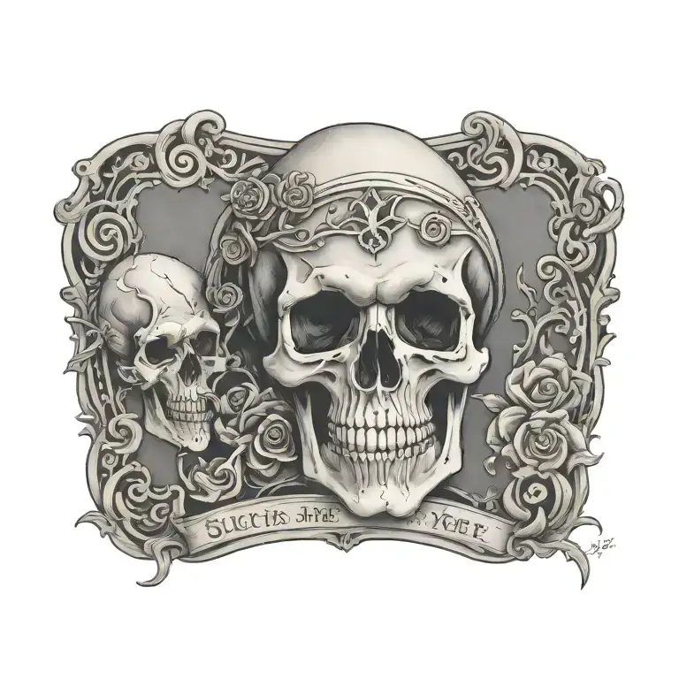 a skeleton saying "such as we are, you will be" quote tattoo design idea