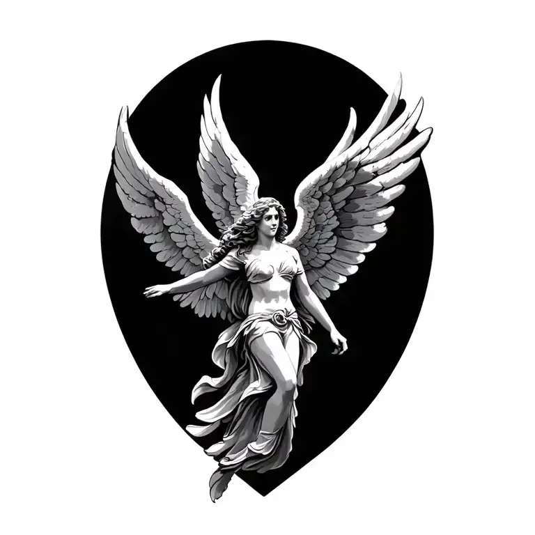 angel flying tattoo design idea