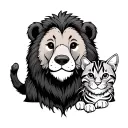 "This book belongs to... text with cute animal borders (bear, lion, cat), black and white, bold lines for coloring tattoo design idea