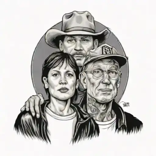 Albert Alma my 2 boys Adam and Albert my mom and my sister Melissa who passed away hard working truck driver who quit me tattoo design idea