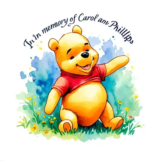 Winnie the Pooh with In memory of Carol Ann Phillips  tattoo design idea