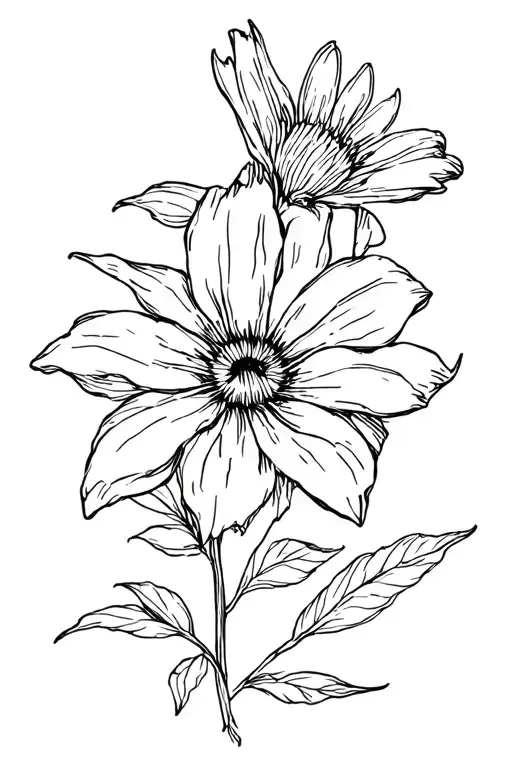 fine line flower with the words Rizley West McCann tattoo design idea