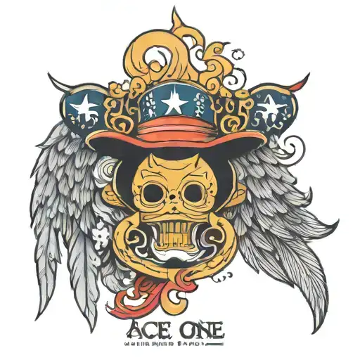 Ace One Piece and wing made tattoo design idea