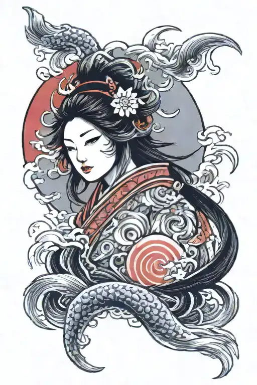Amaterasu godess tattoo design idea