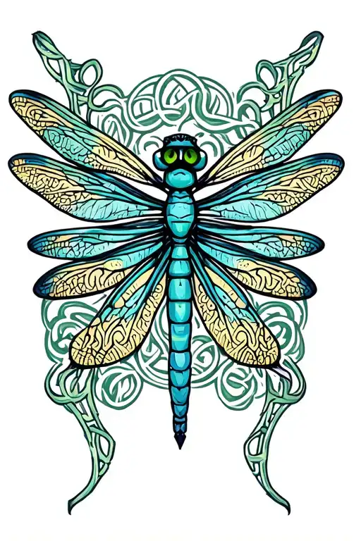 Celtic Dragonfly tattoo design idea