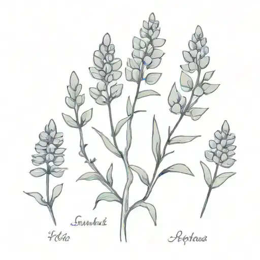 icelandic lupines with phrase þetta reddast tattoo design idea