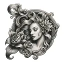 Aquarius dark romance tattoo design idea