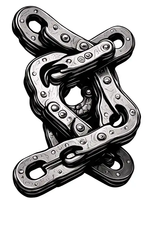 broken motorcycle chain links tattoo design idea