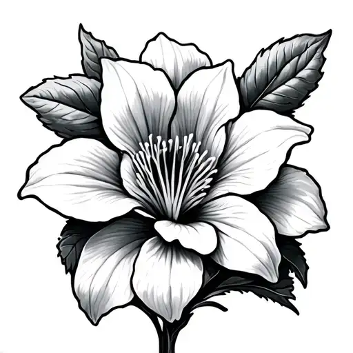 clematis flower tattoo design idea