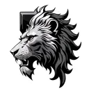 shield with a detailed lions head on it tattoo design idea