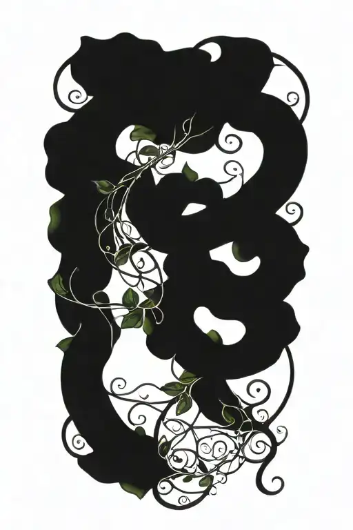 climbing ivy with spiral tendrils climbing up a rope tattoo design idea