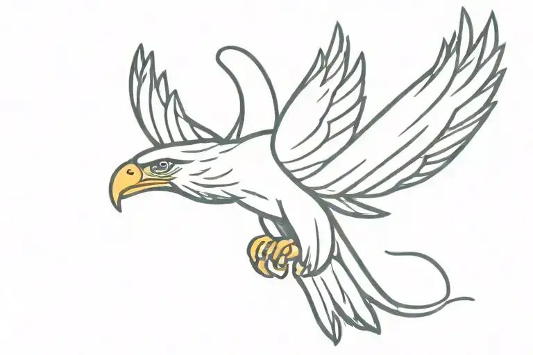eagle holding snake flying tattoo design idea
