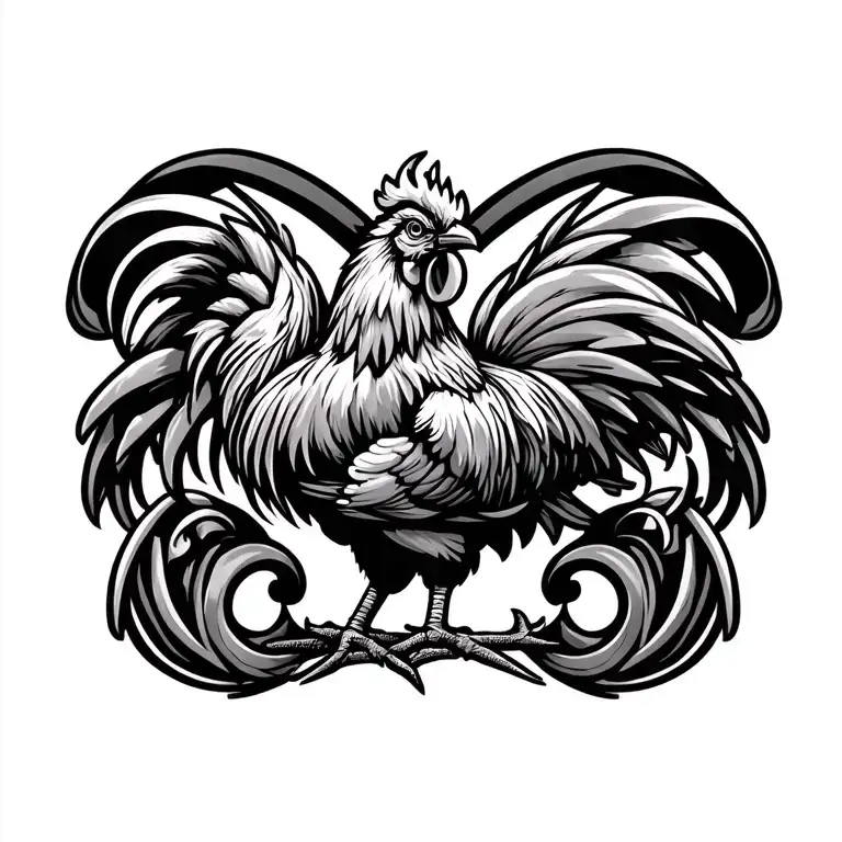 fighting rooster spur tattoo tattoo design idea