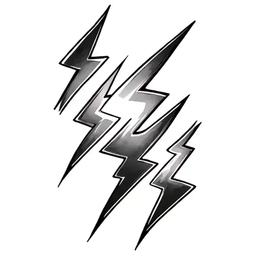 Coverup Lightning Bolts tattoo design idea
