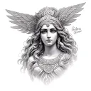 goddess hera straight on  tattoo design idea